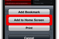 Adding a shortcut to your iPhone home screen tap by tap guide step 2 - Tap on 'Add to home screen'
