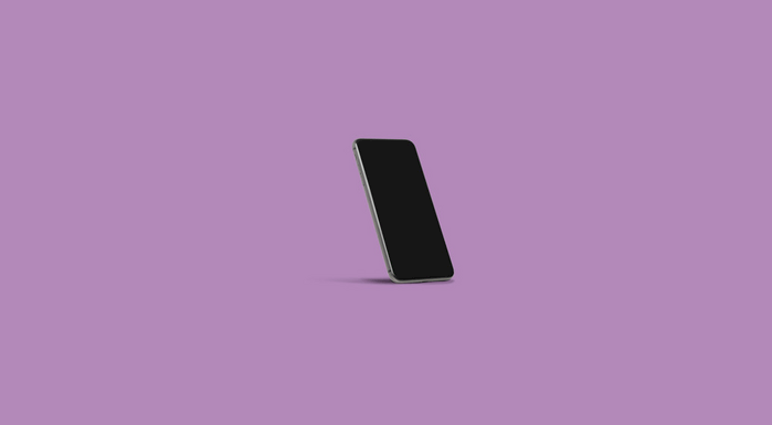 iPhone on a purple background