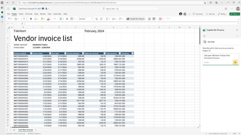 Image showing invoice and transaction data used as input for a reconciliation process.