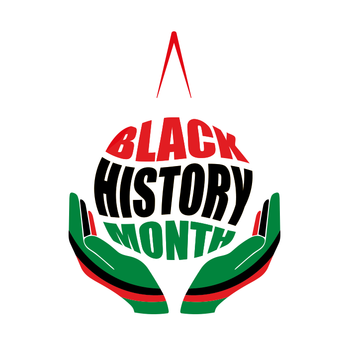 ICAEW's Black History Month logo: a pair of hands holding a globe made from the words 'Black History Month', all in green, red and black.