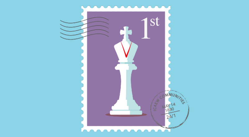 Stamp image with a chess piece