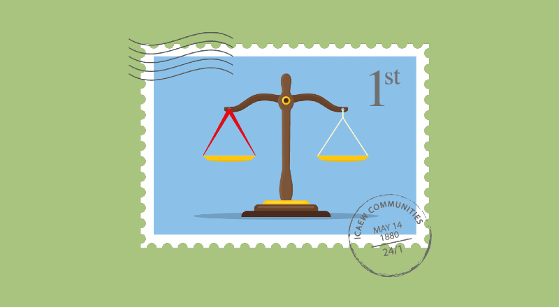 stamp image with a scales