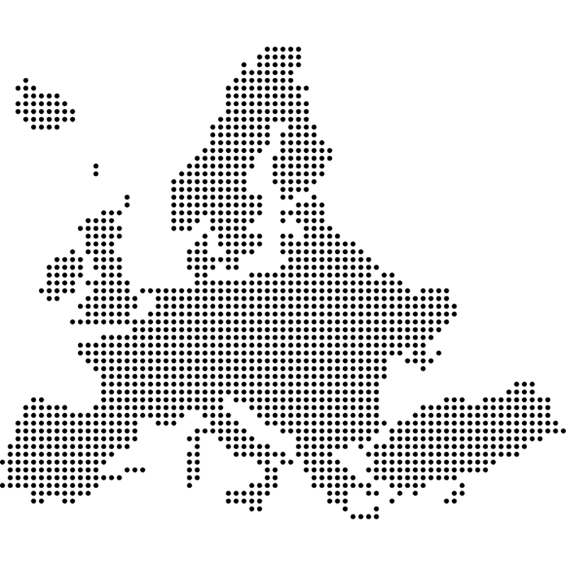 Map of Europe made up of dots