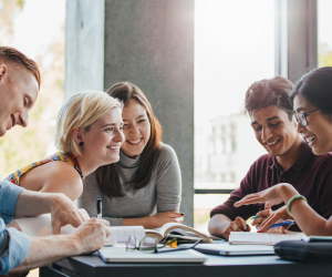 Group of students at a study session