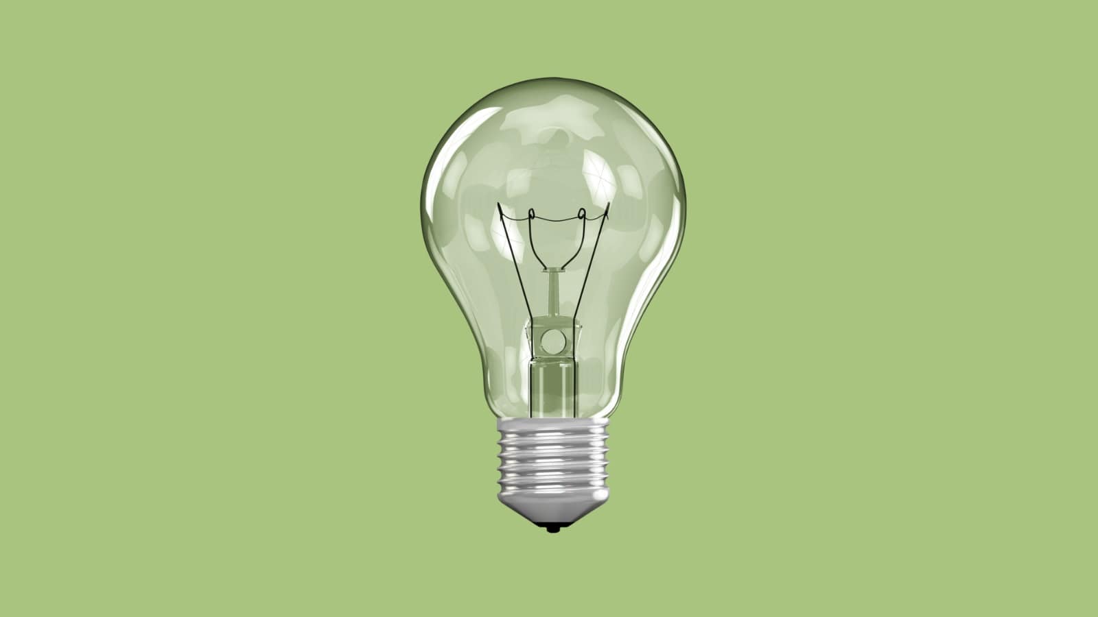 Lightbulb on a green background