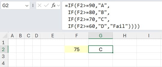 Excel spreadsheet screenshot