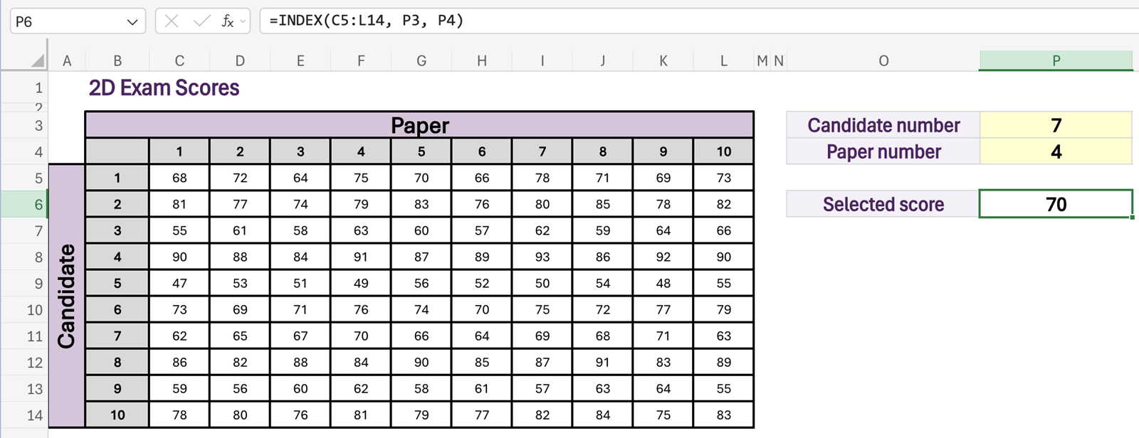 Excel spreadsheet screenshot