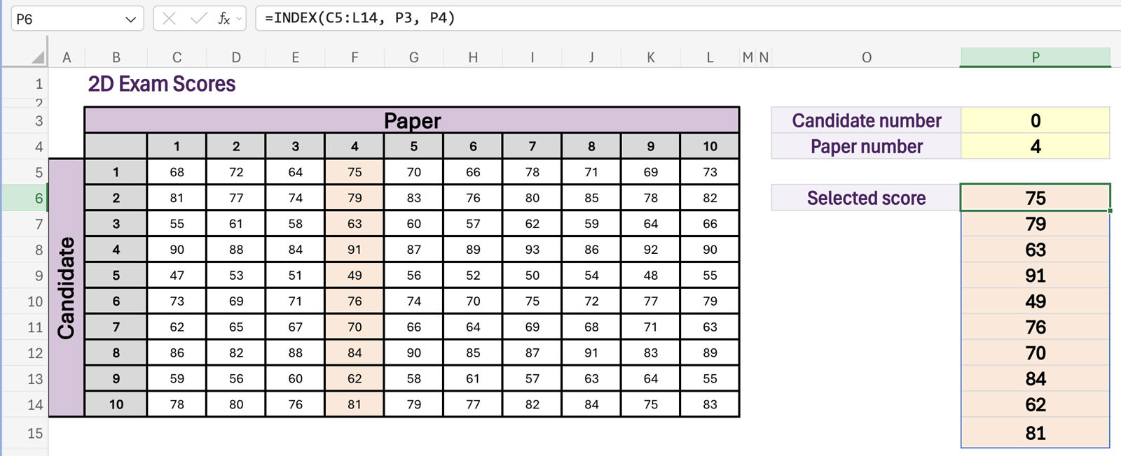 Excel spreadsheet screenshot