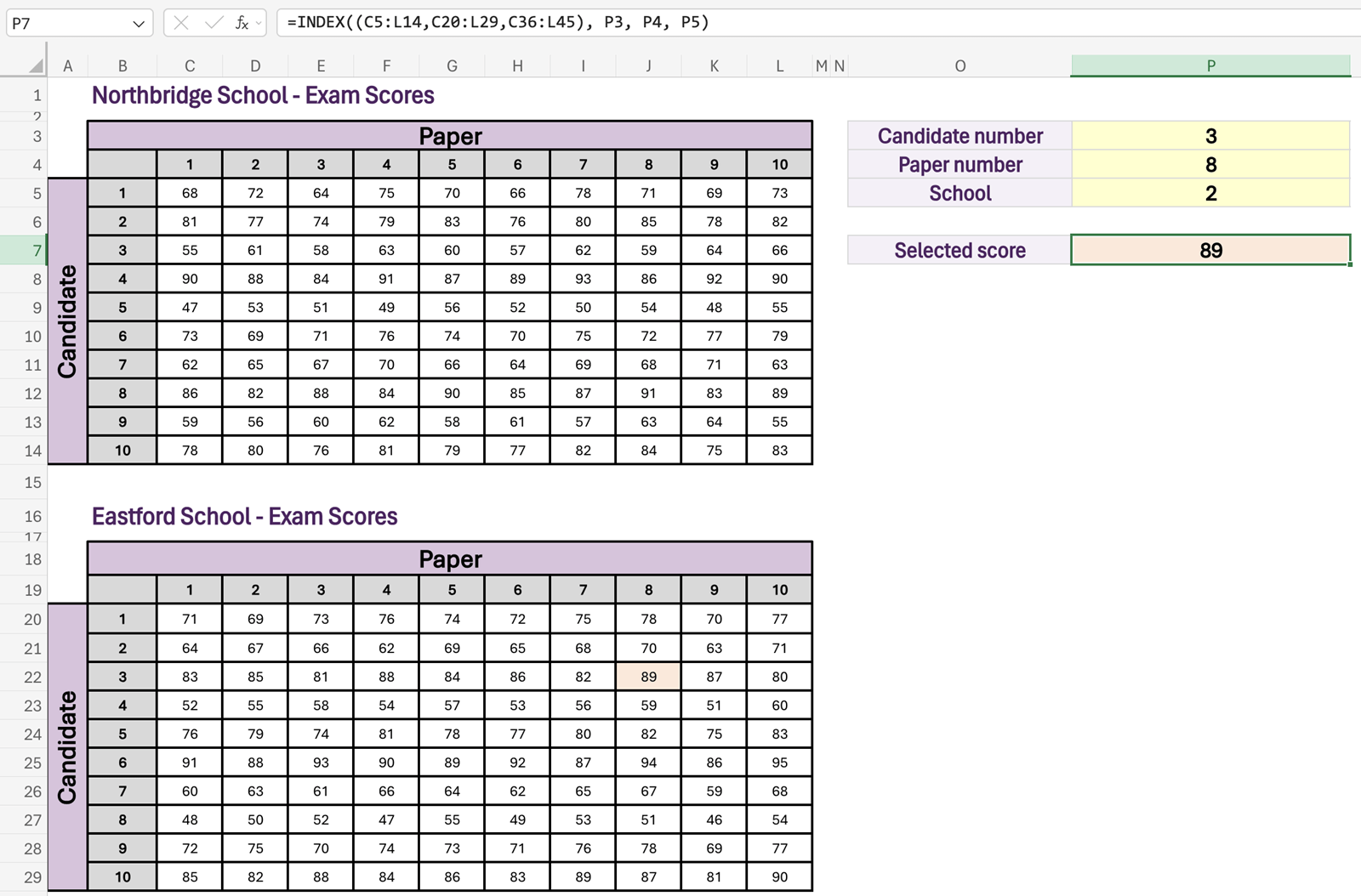 Excel spreadsheet screenshot