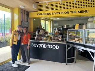 Sally O’Neill, a Trustee of the Chartered Accountants’ Livery Charity visiting the Foundry after the relocation of the Beyond Food Foundation.