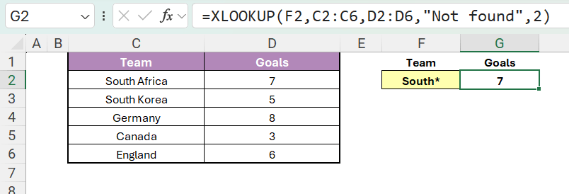 Excel spreadsheet screenshot
