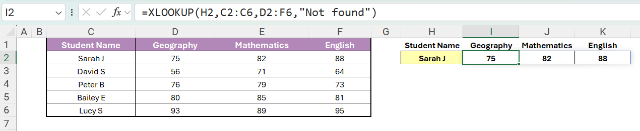 Excel spreadsheet screenshot