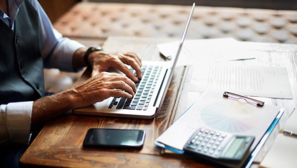 A person working on laptop