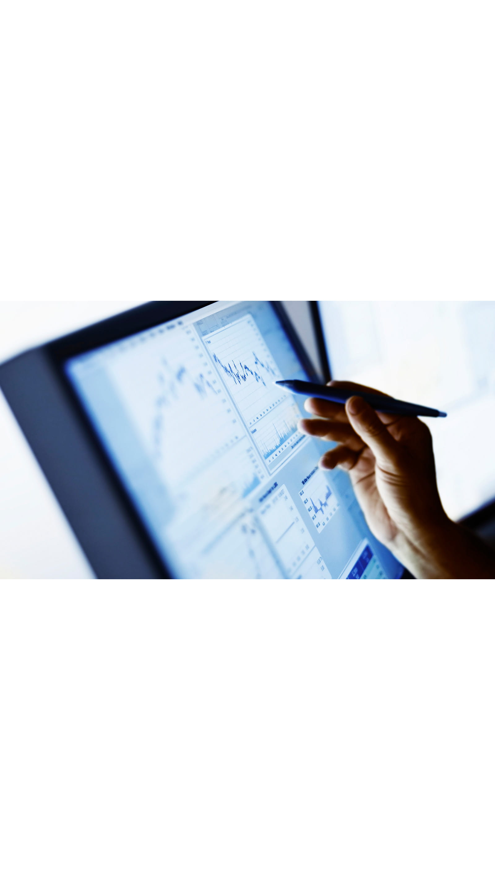 laptop tablet screen blue charts graphs hand stylus pen ICAEW Future of Tax graphic national bargain