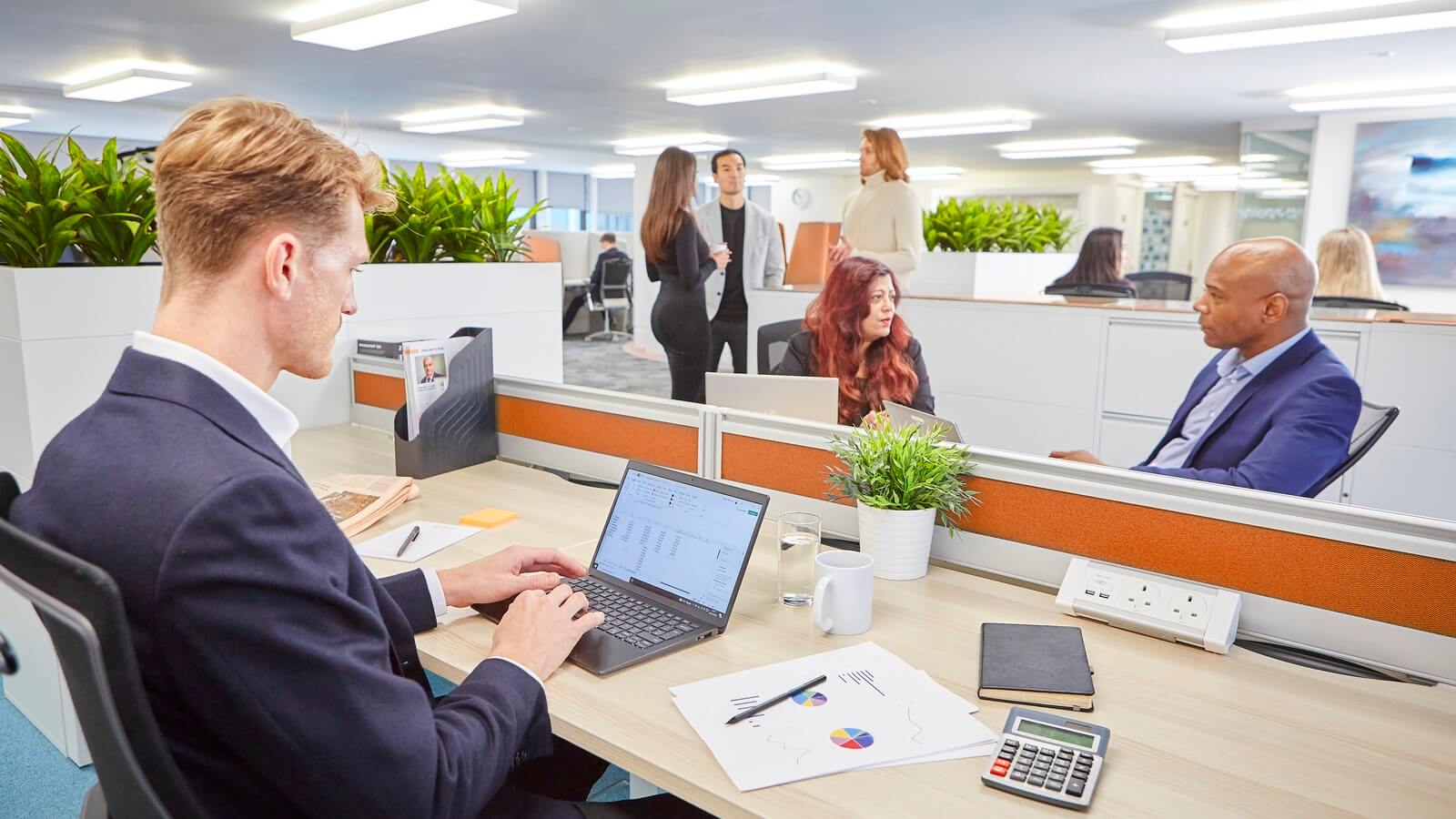 Scene of people working in an office