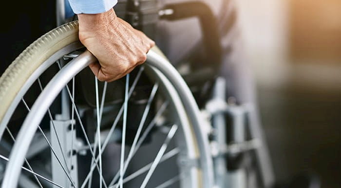 A person in a wheelchair
