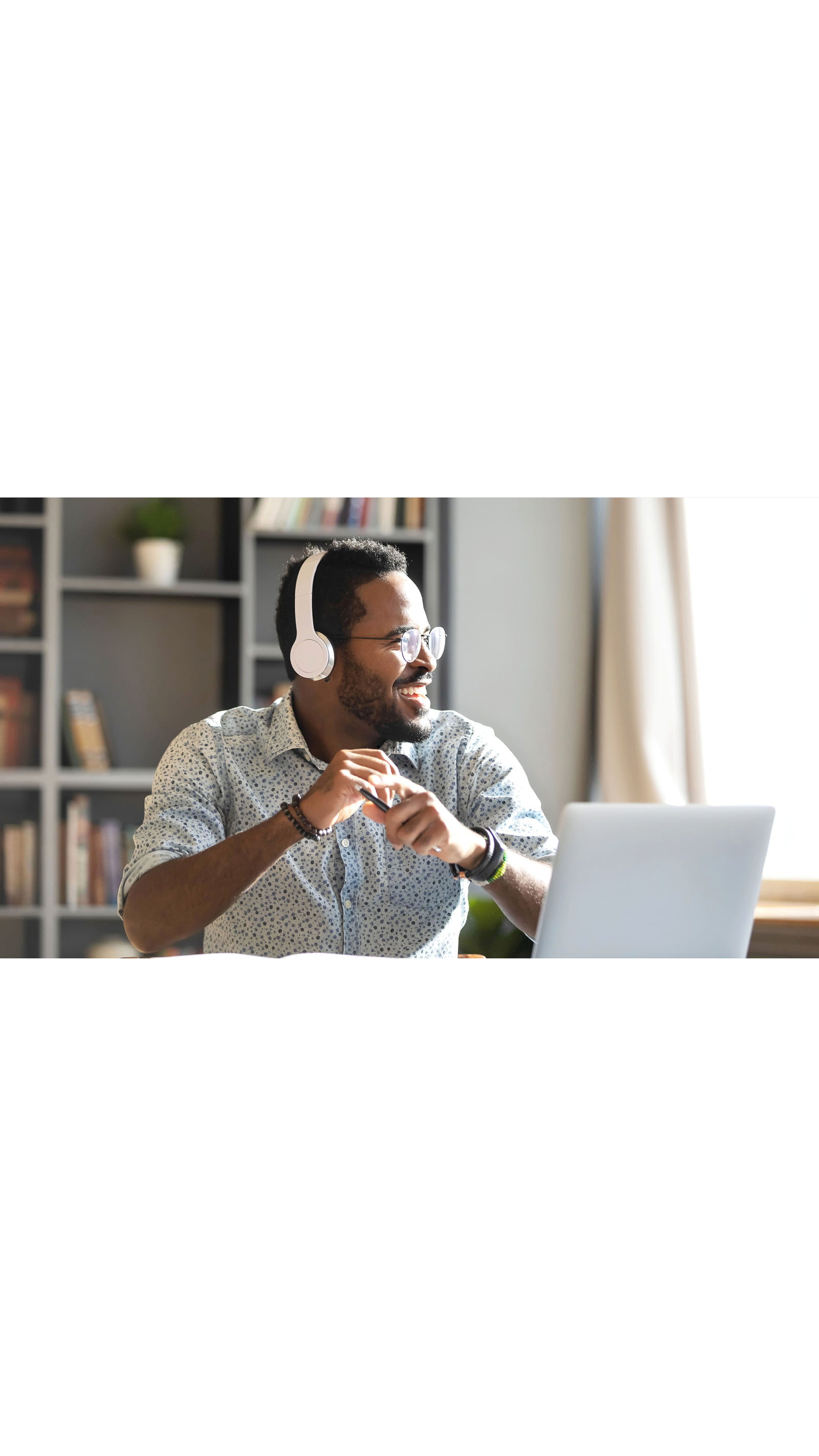 ICAEW podcasts young man headphones