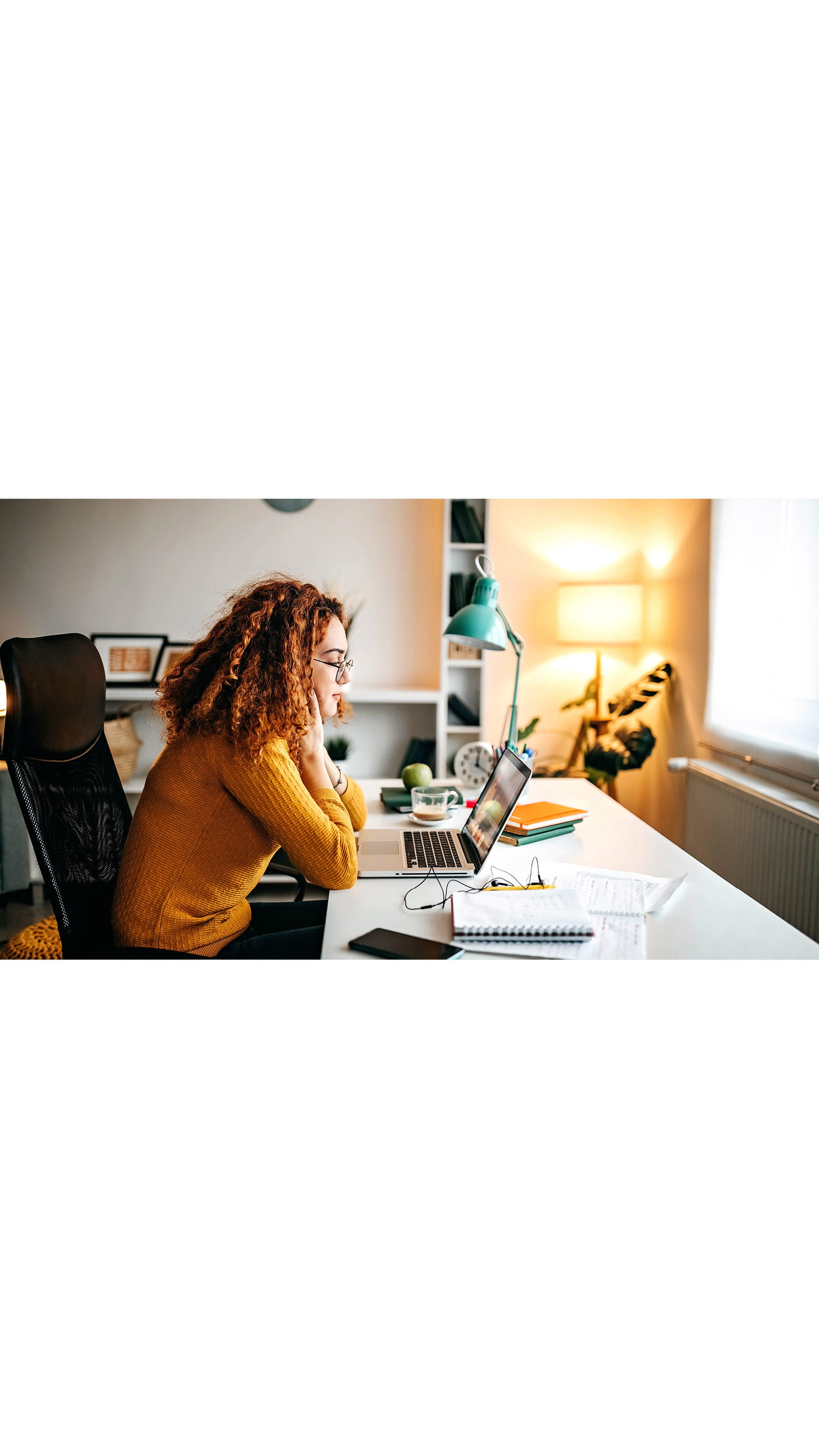 ICAEW Students young person woman studying exams computer