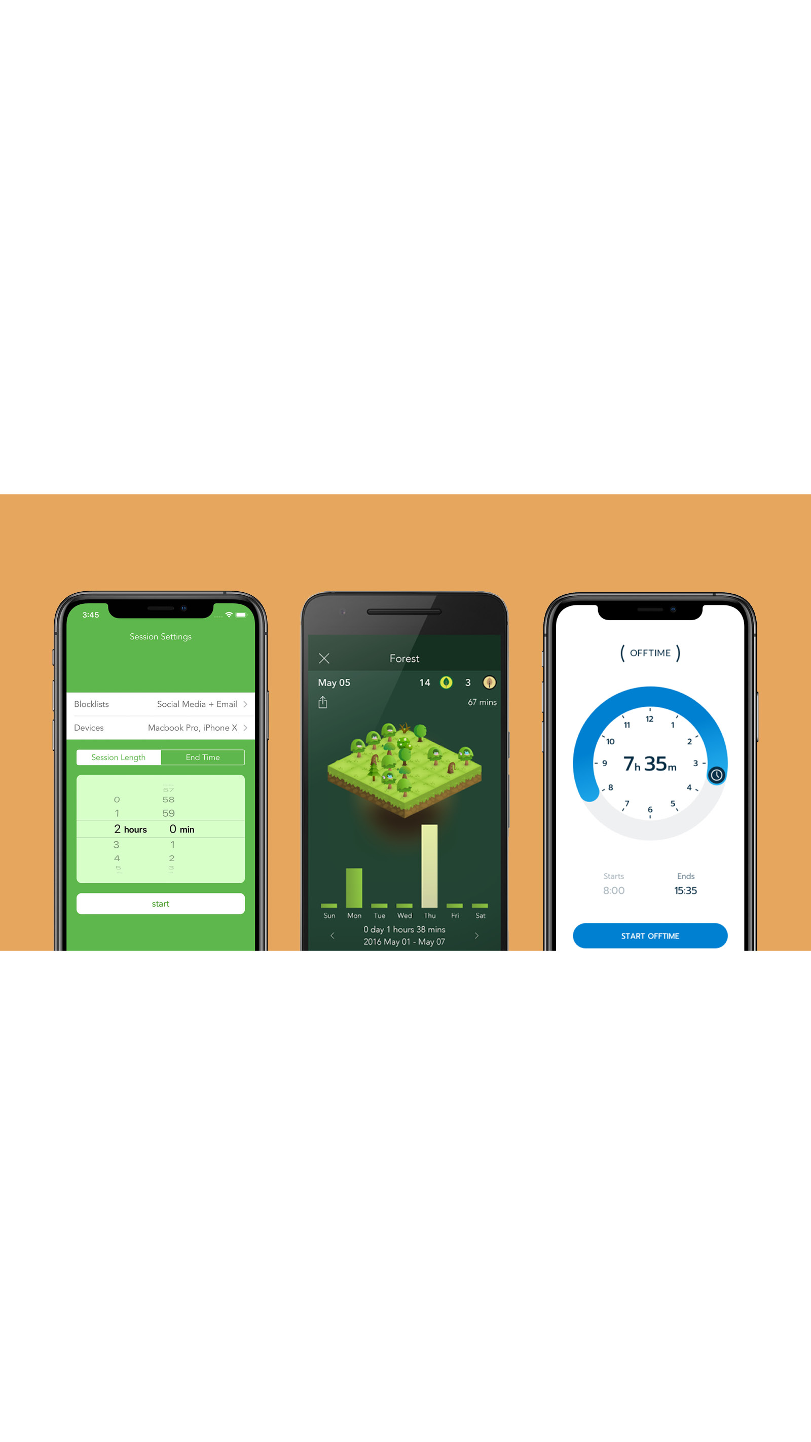 smart phone devices screens Grow a Forest game app green orange background