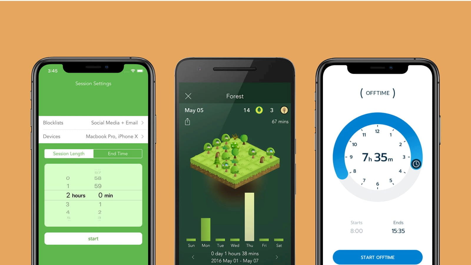 smart phone devices screens Grow a Forest game app green orange background