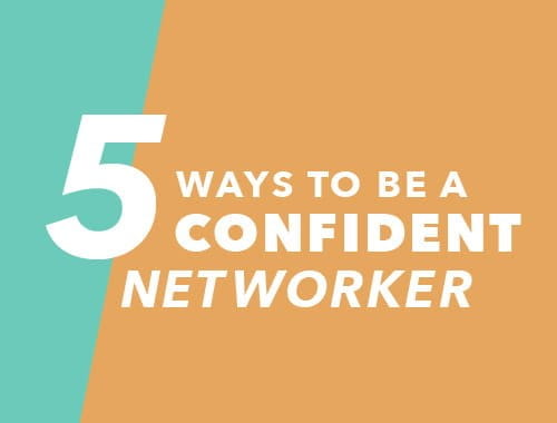 5 ways to be a confident networker graphic teal orange ICAEW student accountants