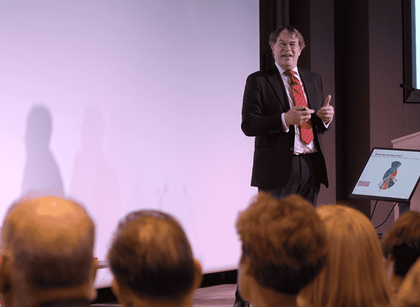 Bill Dodwell presenting at the Hardman lecture 2026