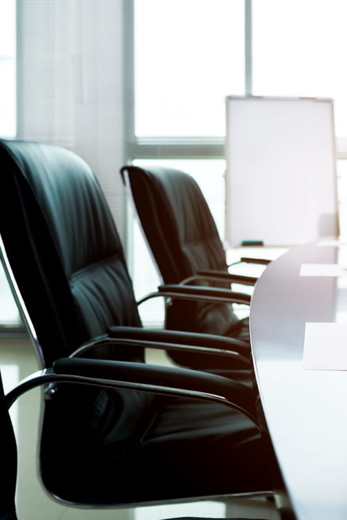 Boardroom chairs and table