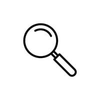 Icon depicting a magnifying glass