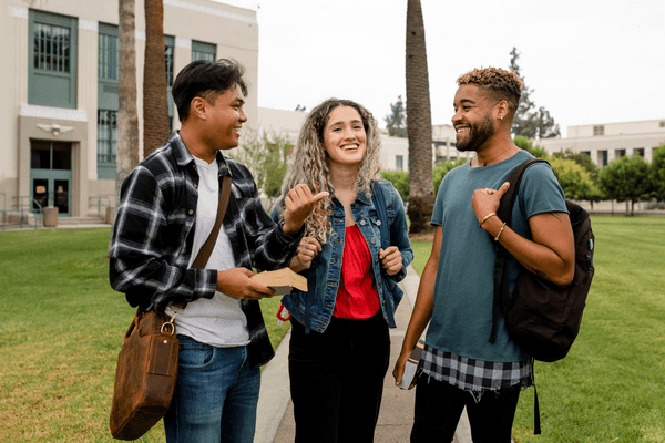 Diverse students man and woman