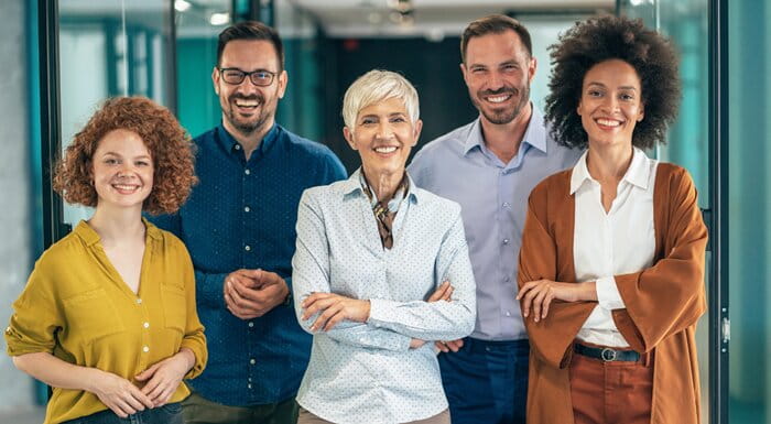 Office workers group photo