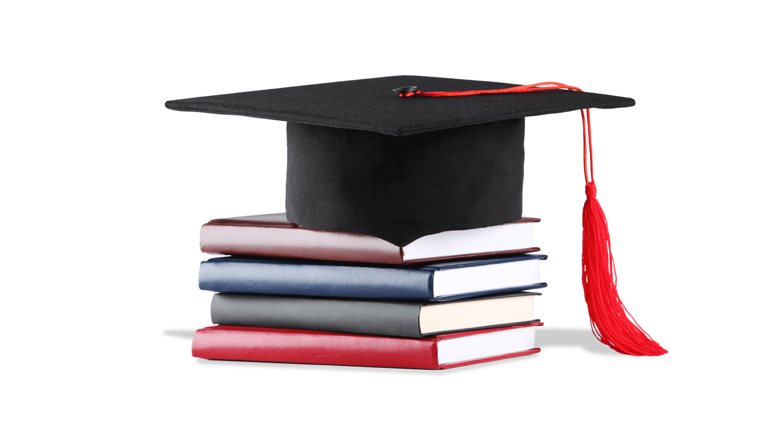 Mortarboard and books