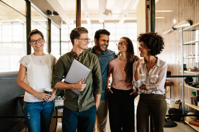  Diverse black and white young business people women and men group office workers people.
