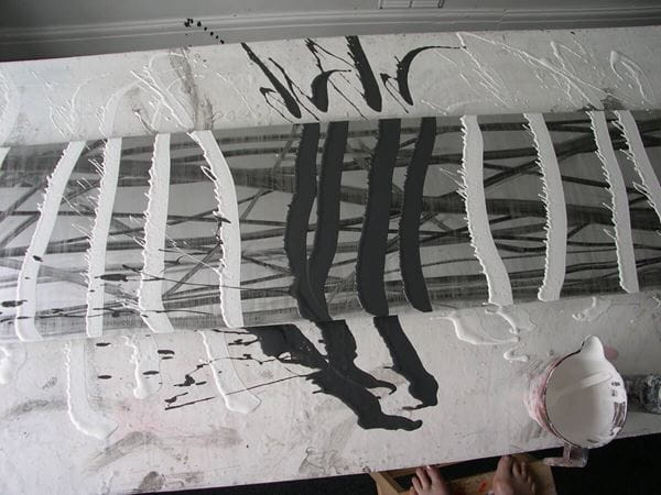 A painting in the process of being created