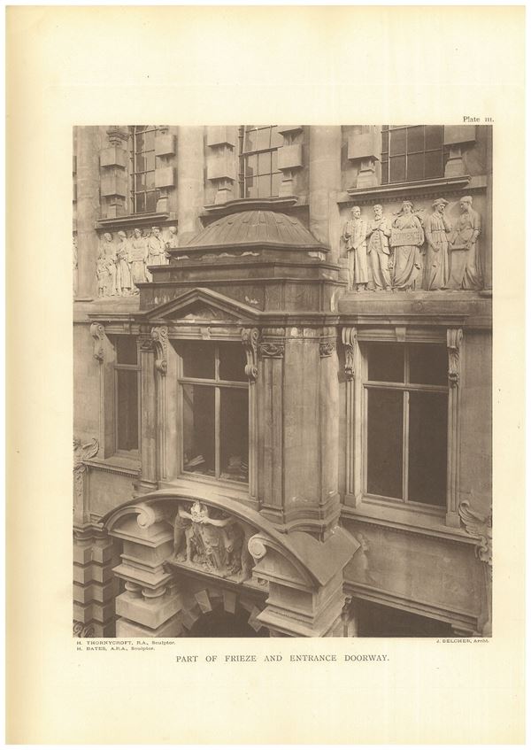 Front of frieze and entrance doorway, Chartered Accountants Hall