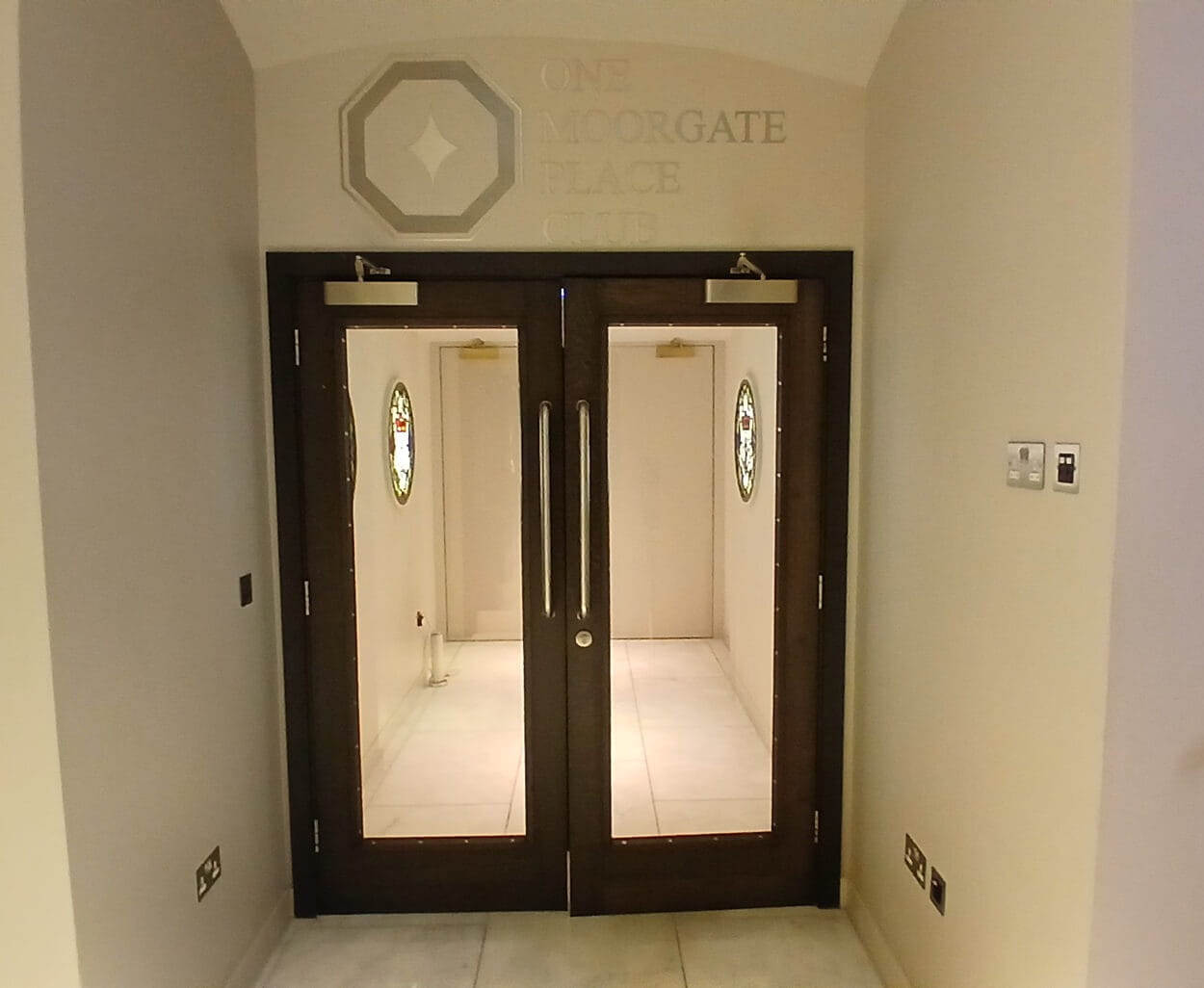 Some glass entrance doors