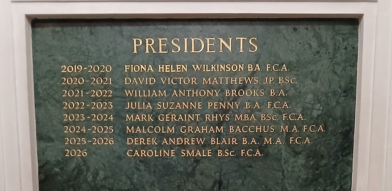 Photograph of the newer Presidents' plaque