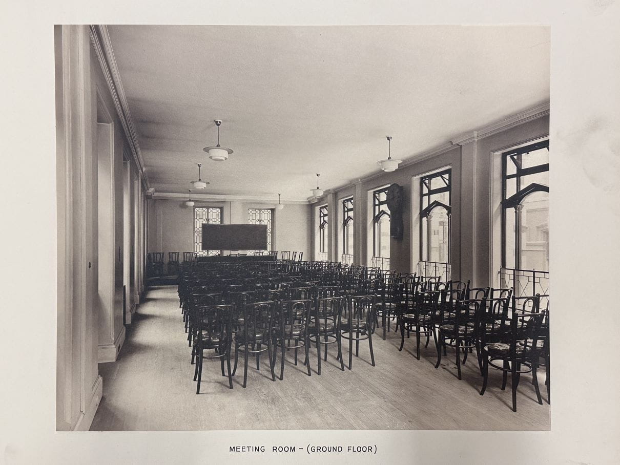 Photograph showing a ground floor meeting room at Chartered Accountants' Hall in 1936.