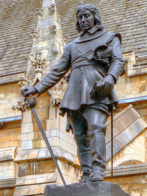 Hamo Thornycroft's statue of Oliver Cromwell.