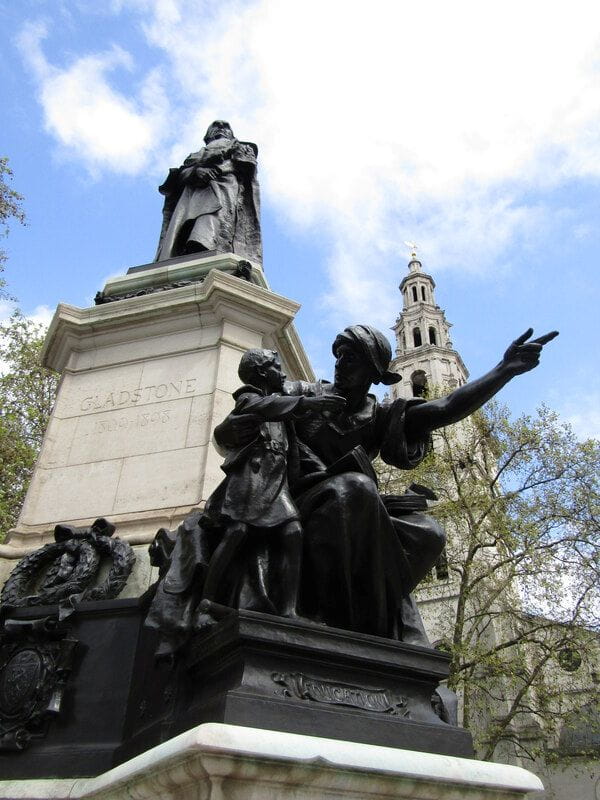 The Gladstone Memorial on the Strand in London.