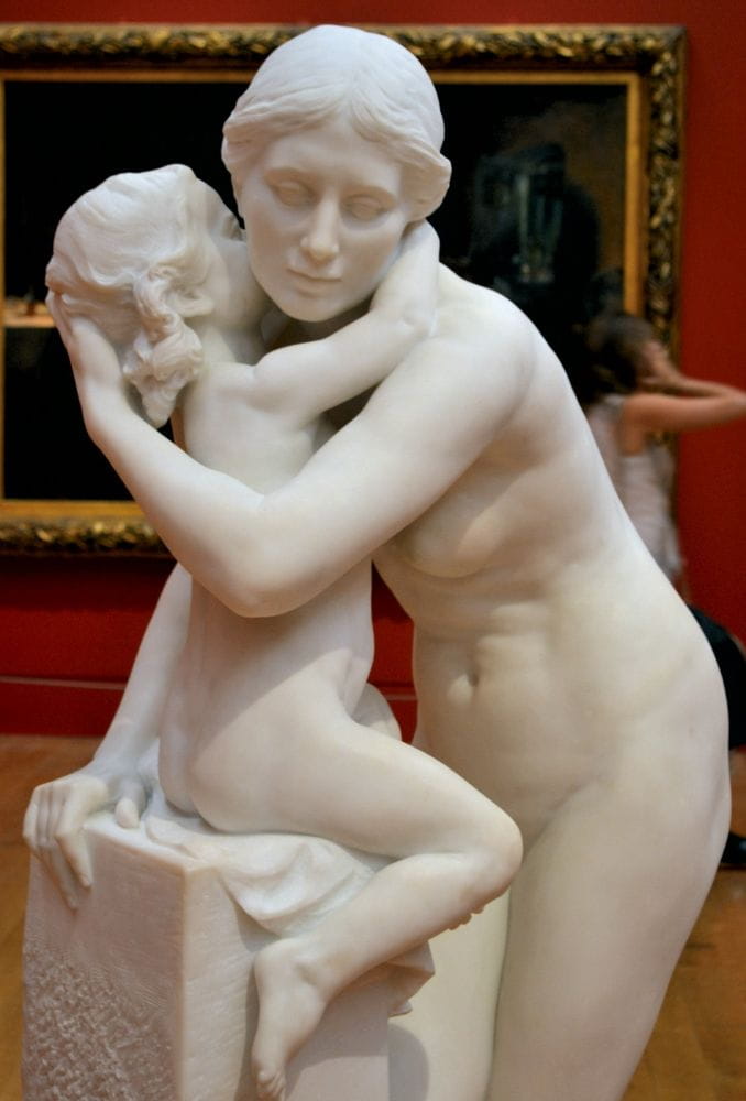 Hamo Thornycroft's The Kiss, as seen on display in the Tate Britain in 2012.