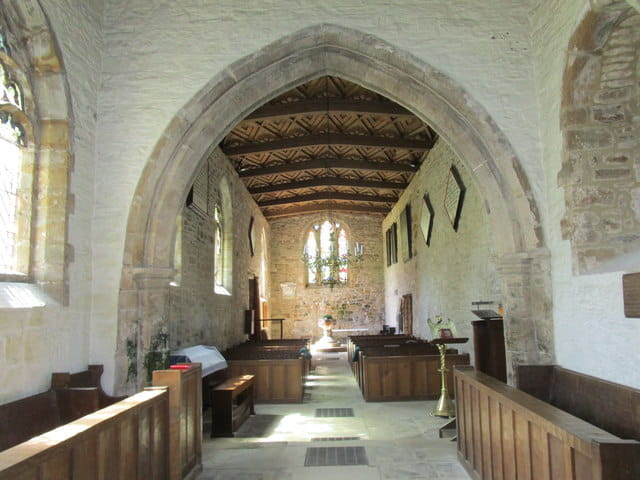 St. Mary's Church, Wycliffe, interior looking west.