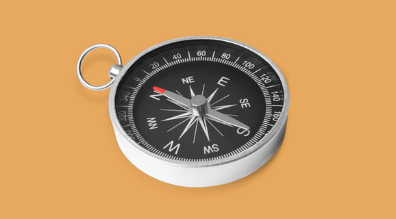 Compass on an orange background