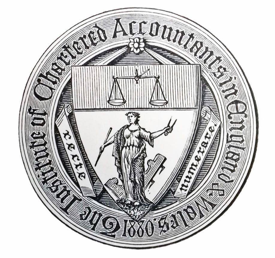 The version of the ICAEW coat of arms which appears on the front page of the 1881 List of Members.