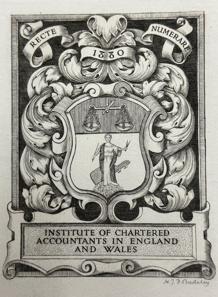 ICAEW Library bookplate 1944.