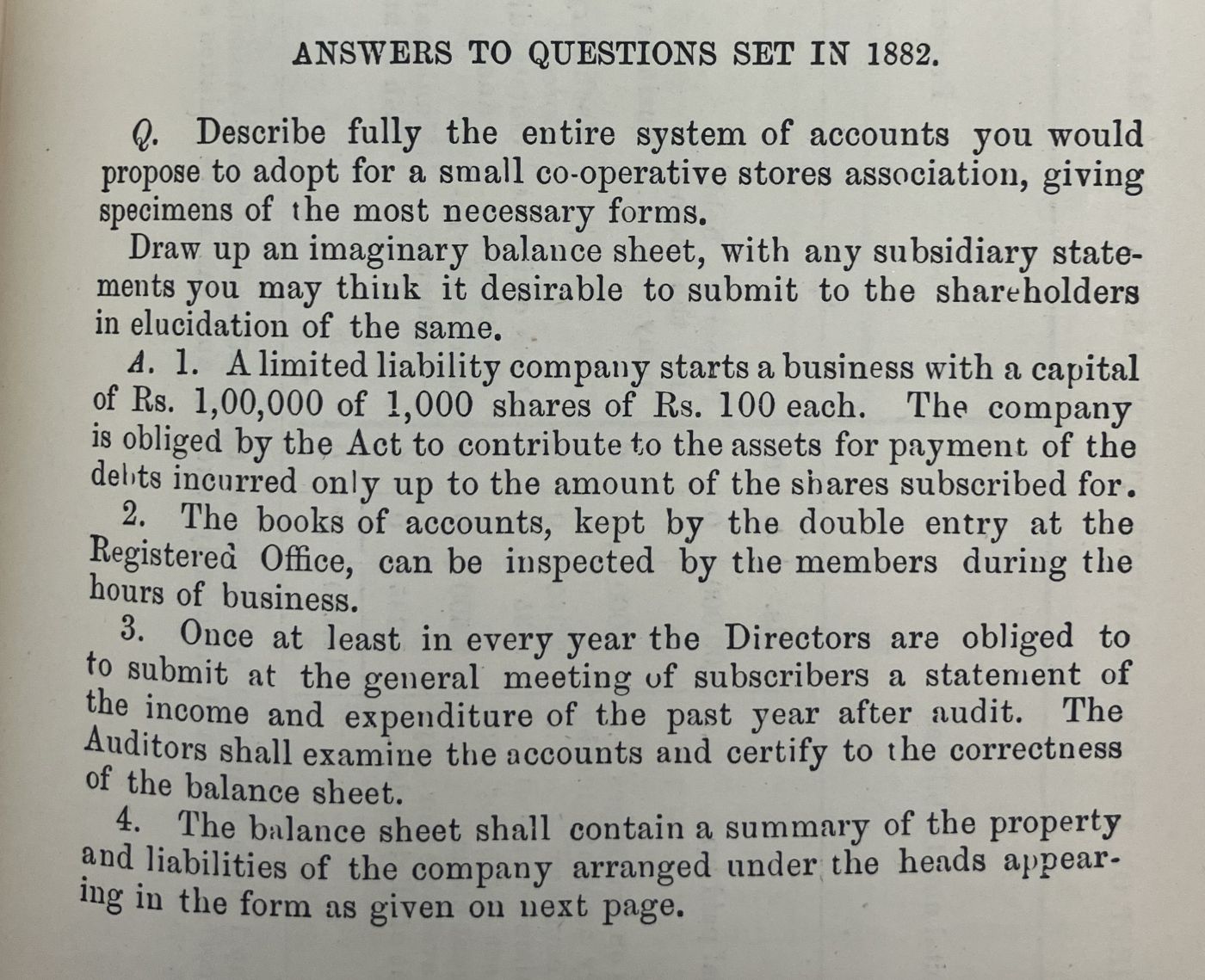 Answers to examination questions put to candidates for promotion in the Public Works Accounts Department in Bengal in 1882, from S. George’s 'A guide to book-keeping by single and double entry' (1893).