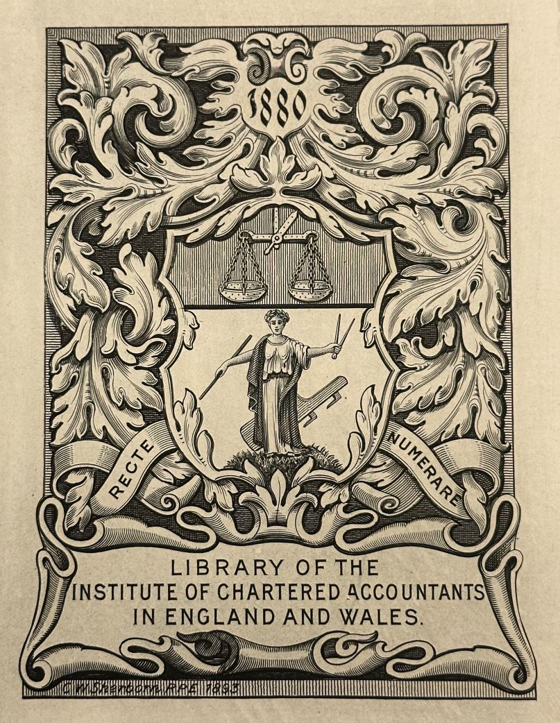 ICAEW Library bookplate 1893