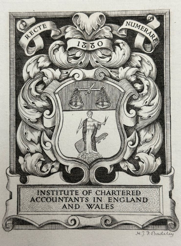 ICAEW Library bookplate 1944.