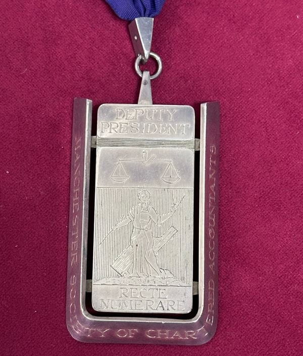The medal of the Deputy President of the Manchester Society of Chartered Accountants.
