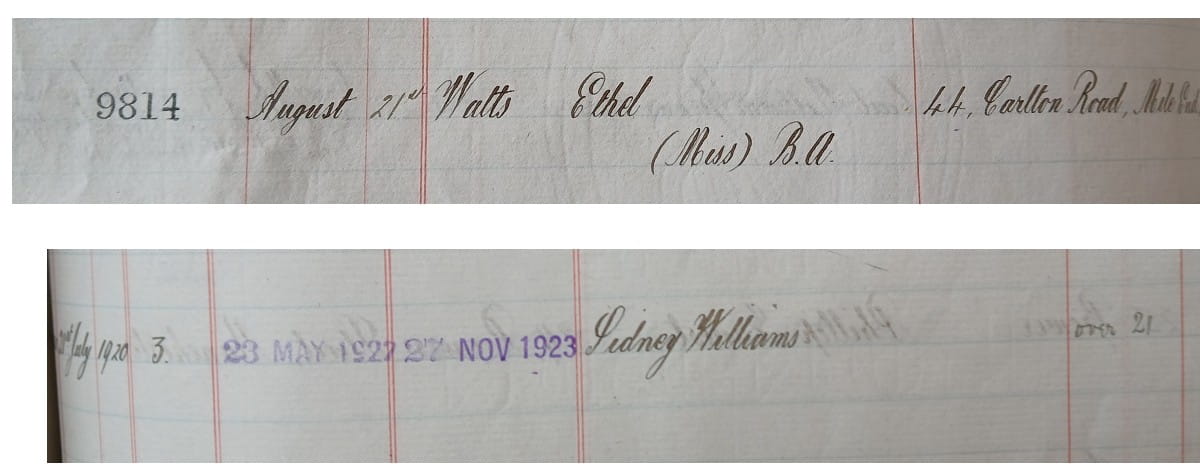 An entry from a volume of the ICAEW's Register of Articles