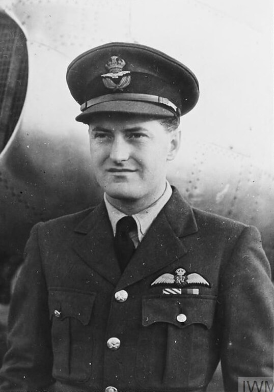 Black and white photograph of on an RAF officer 